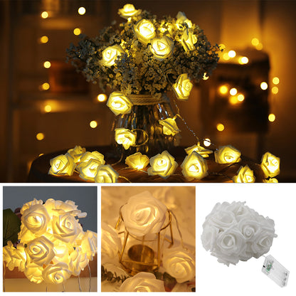 2pk Rose String Lights Set (40 LEDs Total)