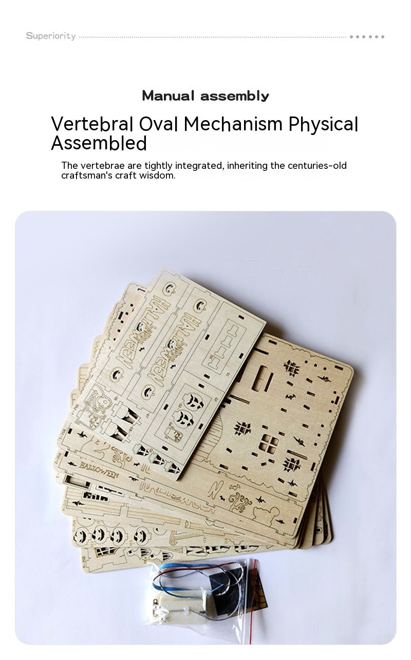 DIY Wooden 3D Whimsical Halloween House Puzzle Model