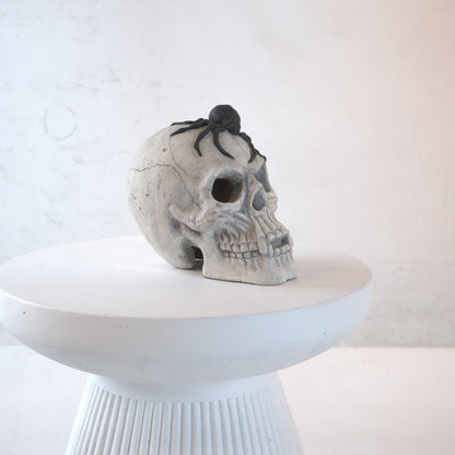 Eerie White Demon Skull Fire Pit Decor