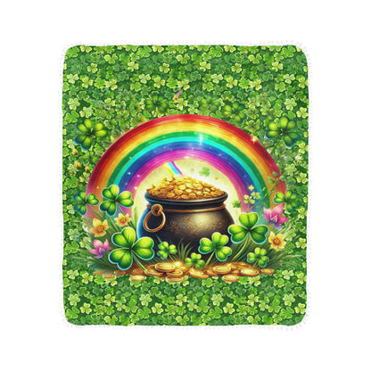 St. Pat's Lucky Pom Pom Fringe Blanket