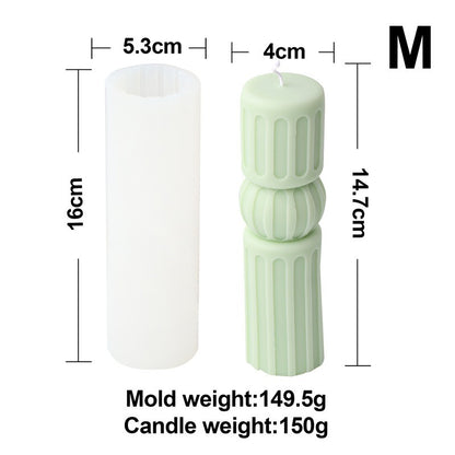 Silicone Striped Column Candle Mold