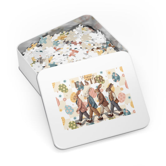 Easter Bunny Jigsaw Puzzle with Tin