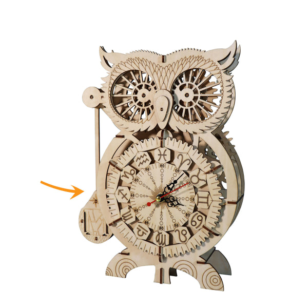3D Wooden Puzzle Kits - 86pc Owl Clock Model