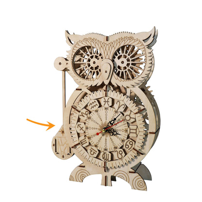 3D Wooden Puzzle Kits - 86pc Owl Clock Model