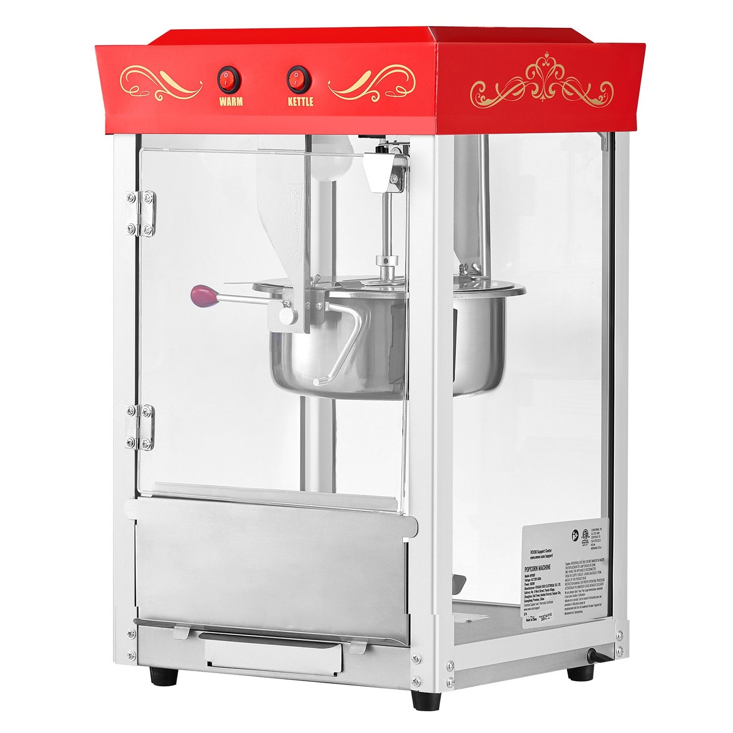 Red Retro Popcorn Countertop Machine