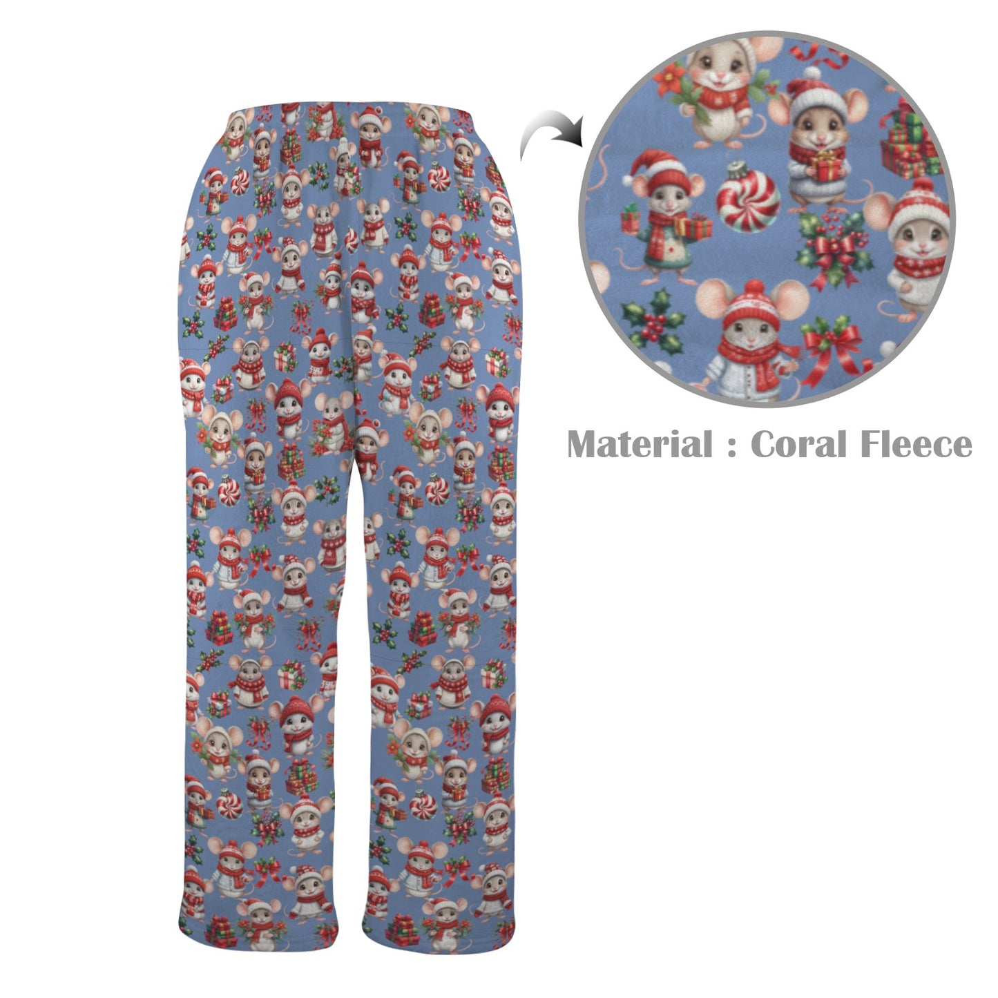 Cozie Hug Pajama Bottom  - Mice Blue