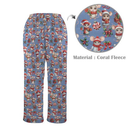 Cozie Hug Pajama Bottom  - Mice Blue