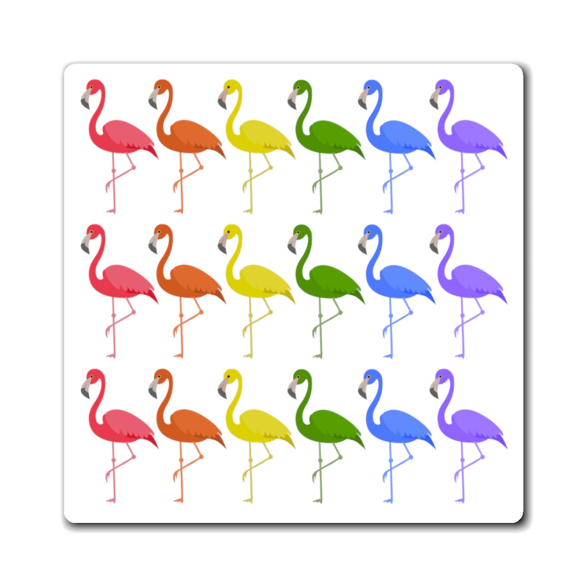 Rainbow Flamingo Magnets