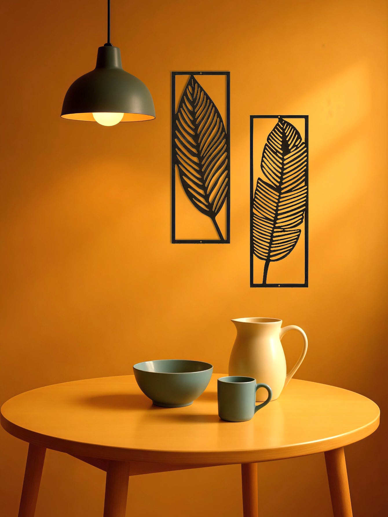 2-Pack Rustic Nature-Inspired Leaf Wall Art