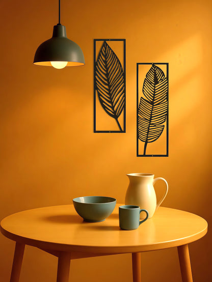 2-Pack Rustic Nature-Inspired Leaf Wall Art