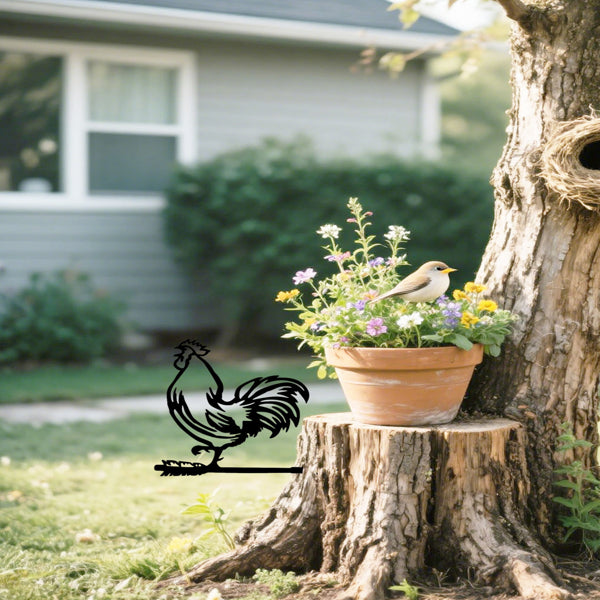 Silhouette - Iron Rooster Tree Hugger Line Art