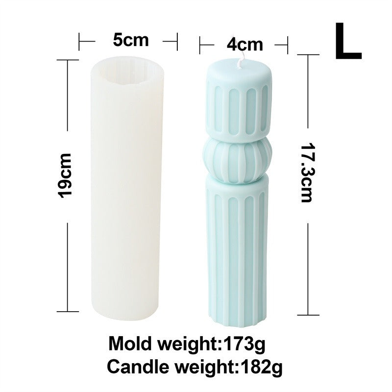 Silicone Striped Column Candle Mold