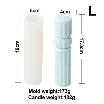 Silicone Striped Column Candle Mold