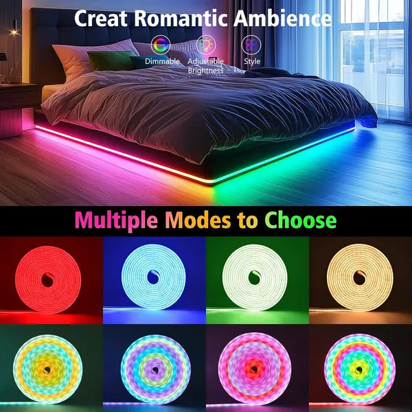 16.4Ft RGB Neon LED Neon Rope Lights w/App Remote Control & Music Sync