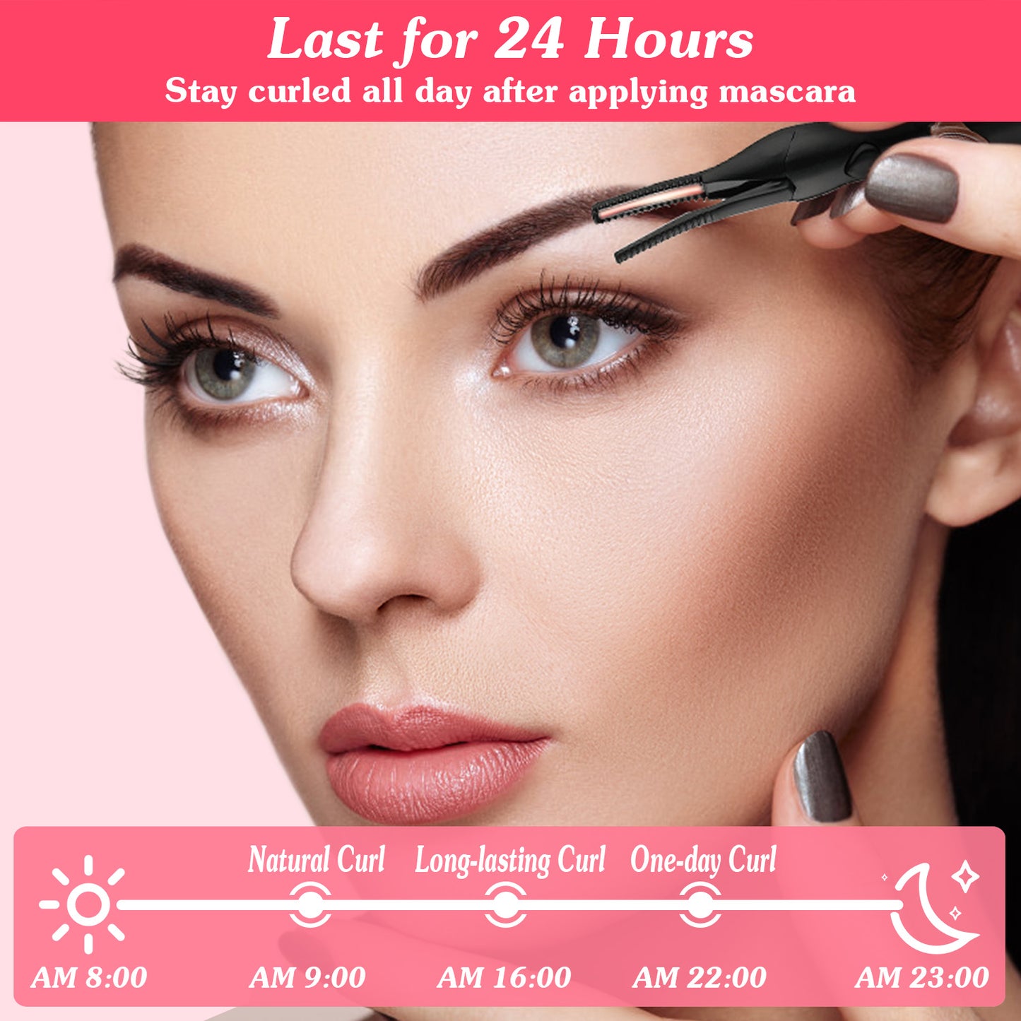 2 In 1 Clip Comb Heated Electric Mini Eyelash Curler