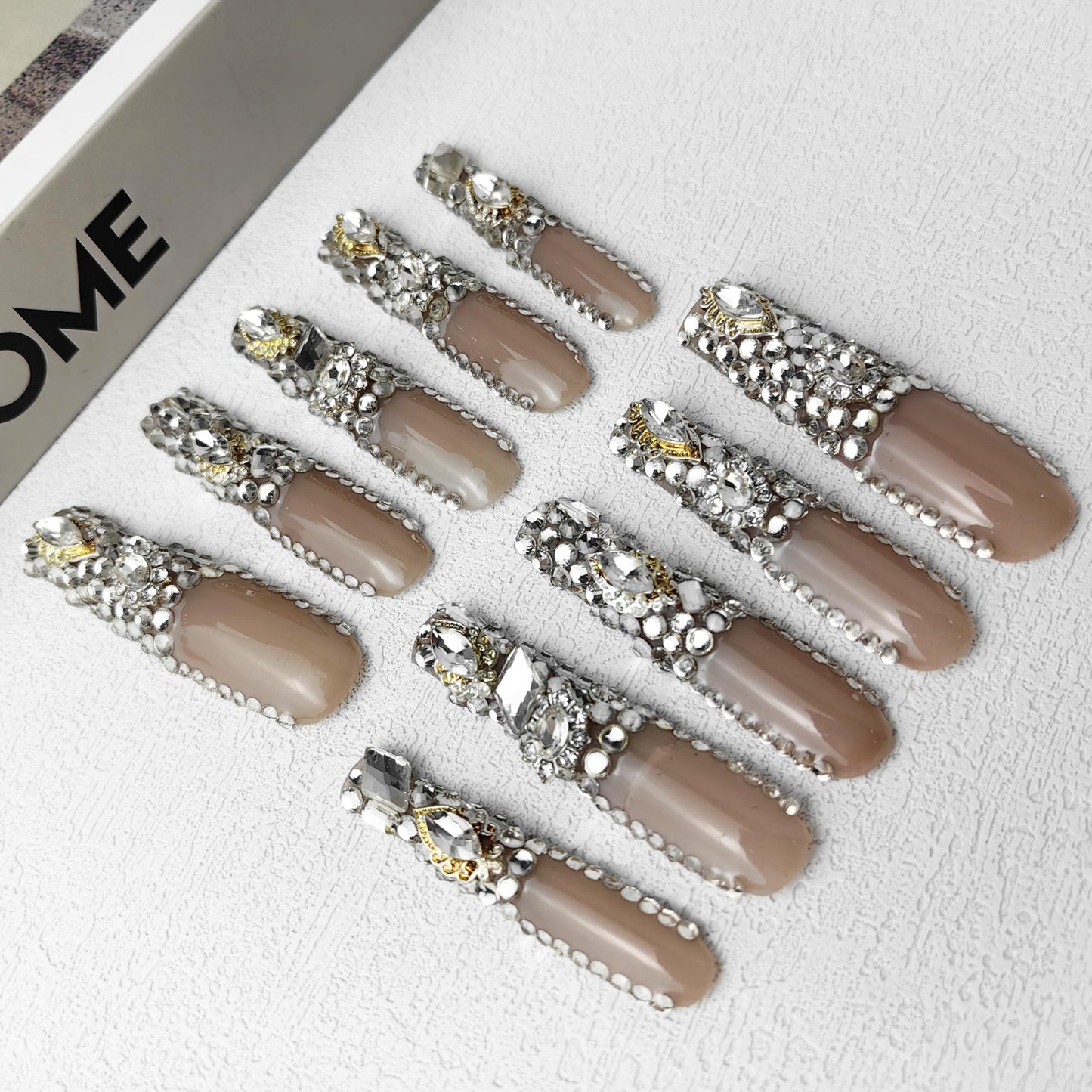GGddsha Stunning Bling - PMMA Acrylic Press On Nails w/Glitter Rhinestone
