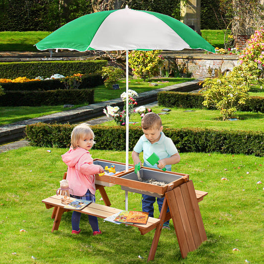 3 in 1 Kids Convertible Picnic, Sand & Water Table