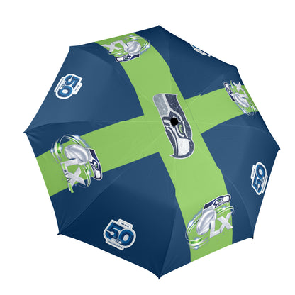 Superbowl LX - Seahawks Semi-Automatic & Foldable Umbrella