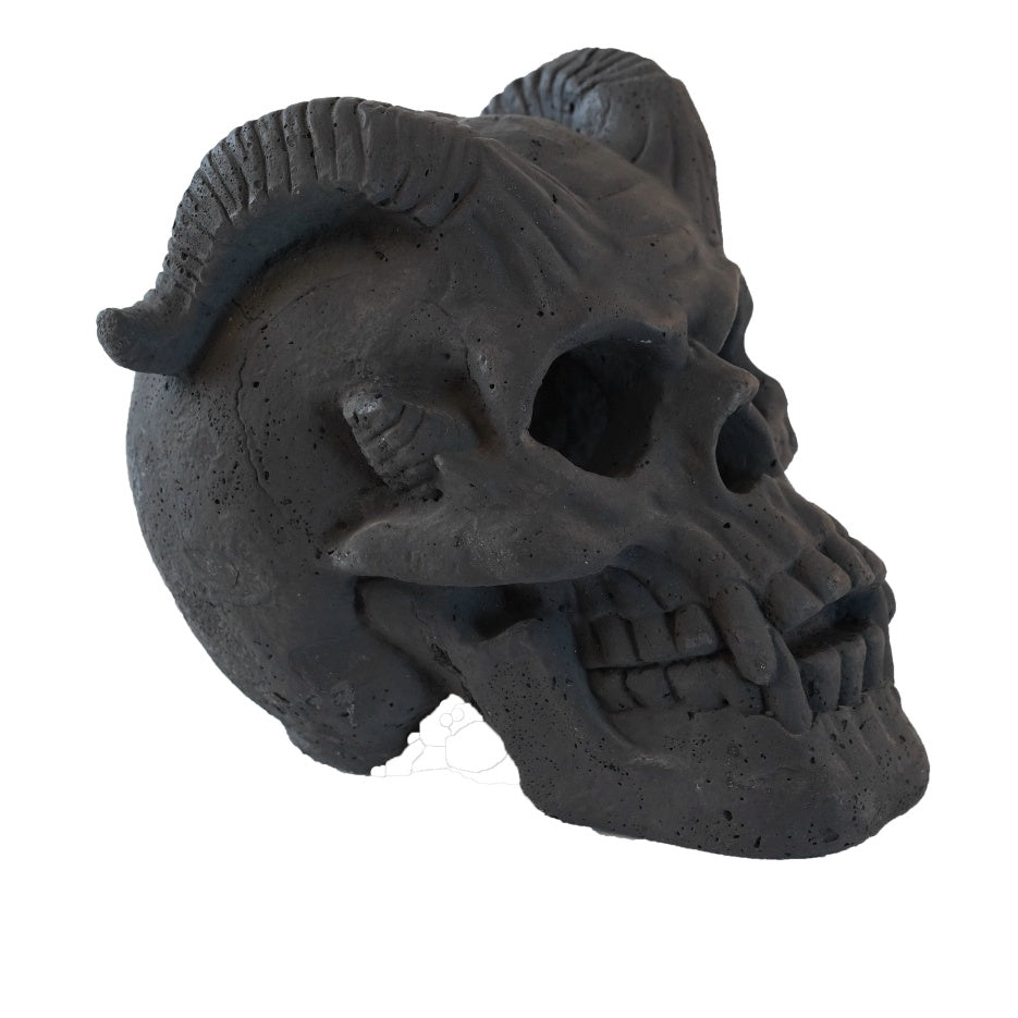 Fireproof Horned Skull Gas Log