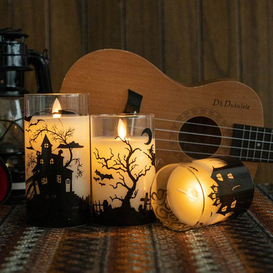 Halloween LED Candle w/Spooky Pattern - Shop Jobie