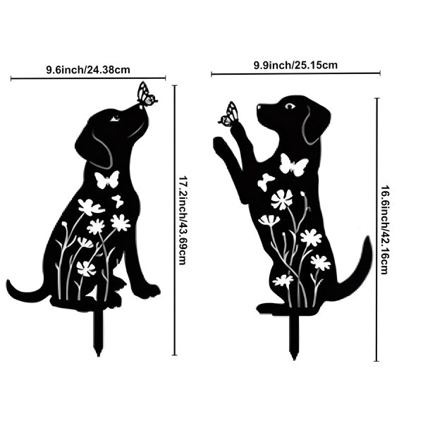 Silhouette - 2pc Adorable Puppy Garden Stakes