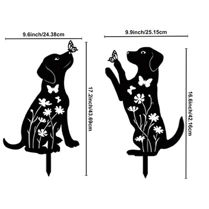 Silhouette - 2pc Adorable Puppy Garden Stakes