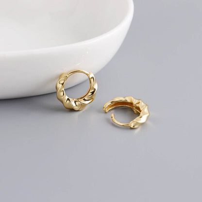 Golden Circle Twisted S925 Earrings - Shop Jobie