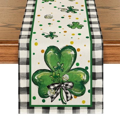St Patrick Lucky Four-Leaf Clover Table Runners