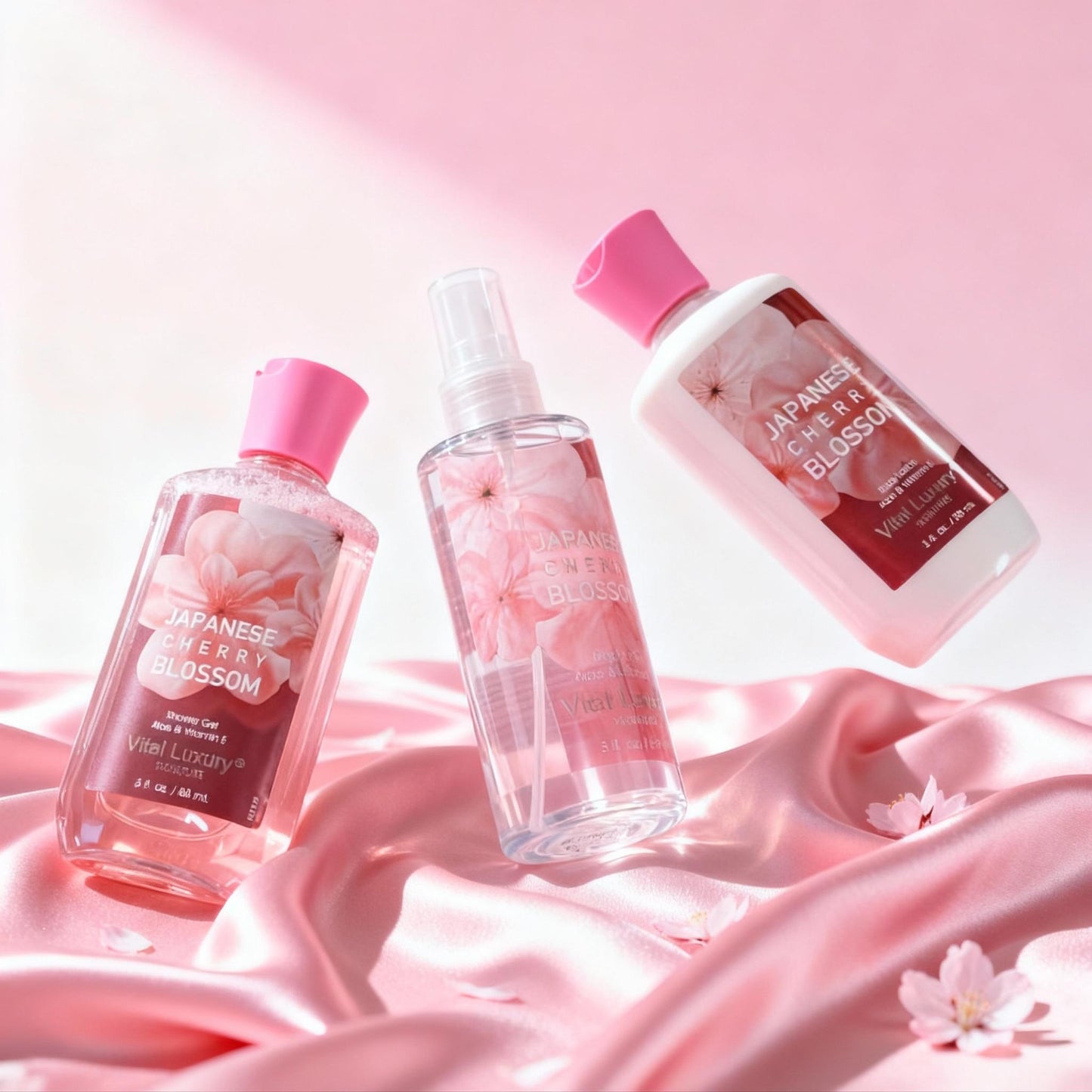 3pc Sakura Infused Japanese Cherry Blossom Spa Set
