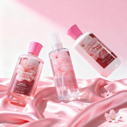3pc Sakura Infused Japanese Cherry Blossom Spa Set