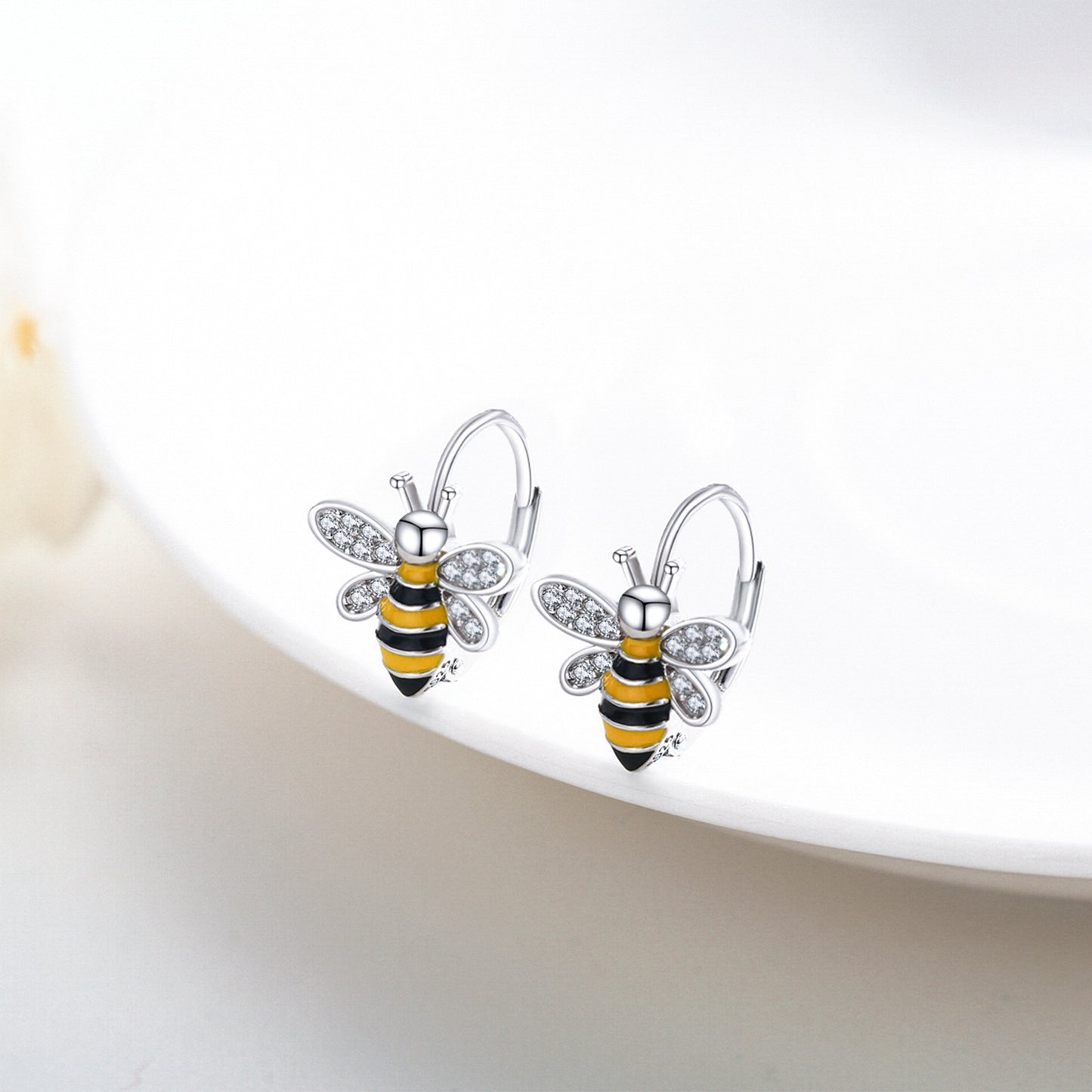 S925 Sterling Silver Bumble Bee Earrings