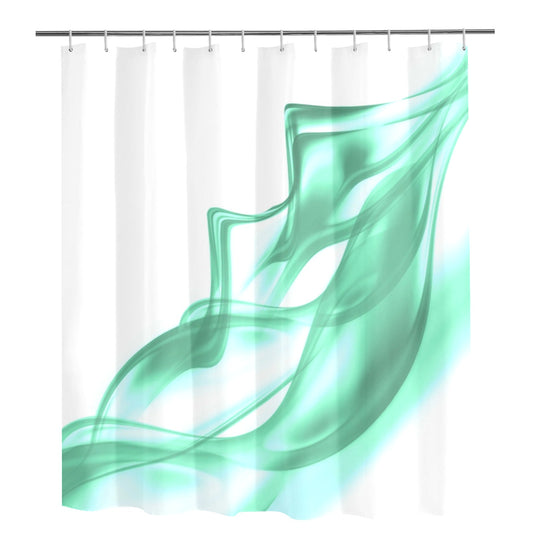 Ocean Wave Green Shower Curtain 72"x84"