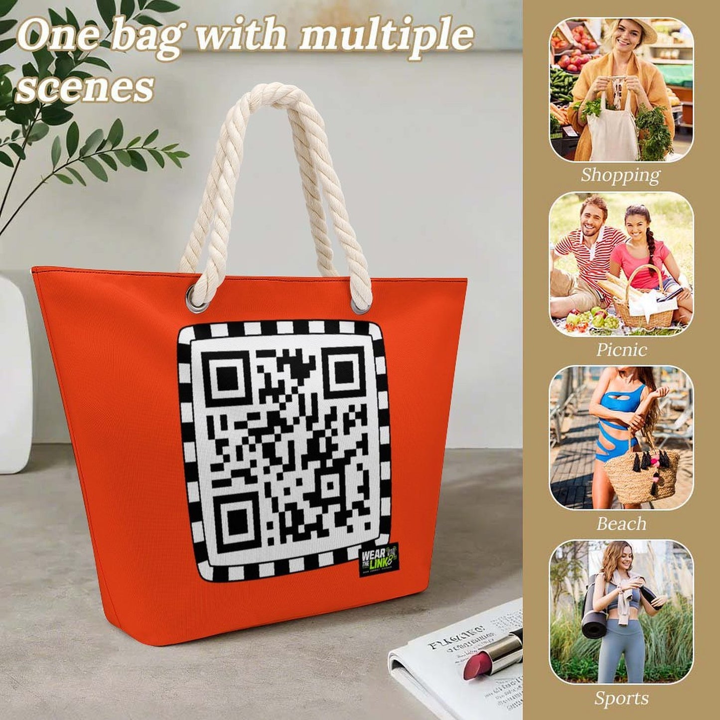 Wear The Link - Hemp Rope Tote Bag