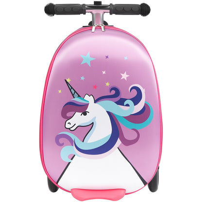 20” Kids Ride-On Scooter Luggage – Purple Unicorn