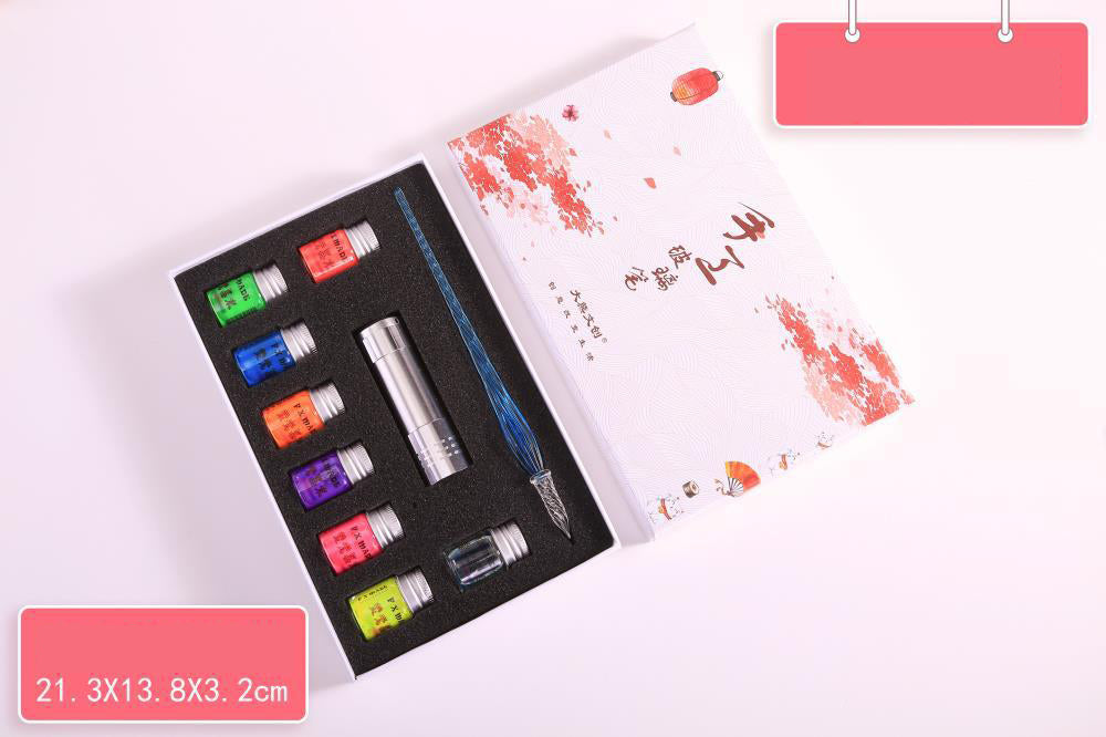 Fountain Pen Dip Ink Set w/8 Colors