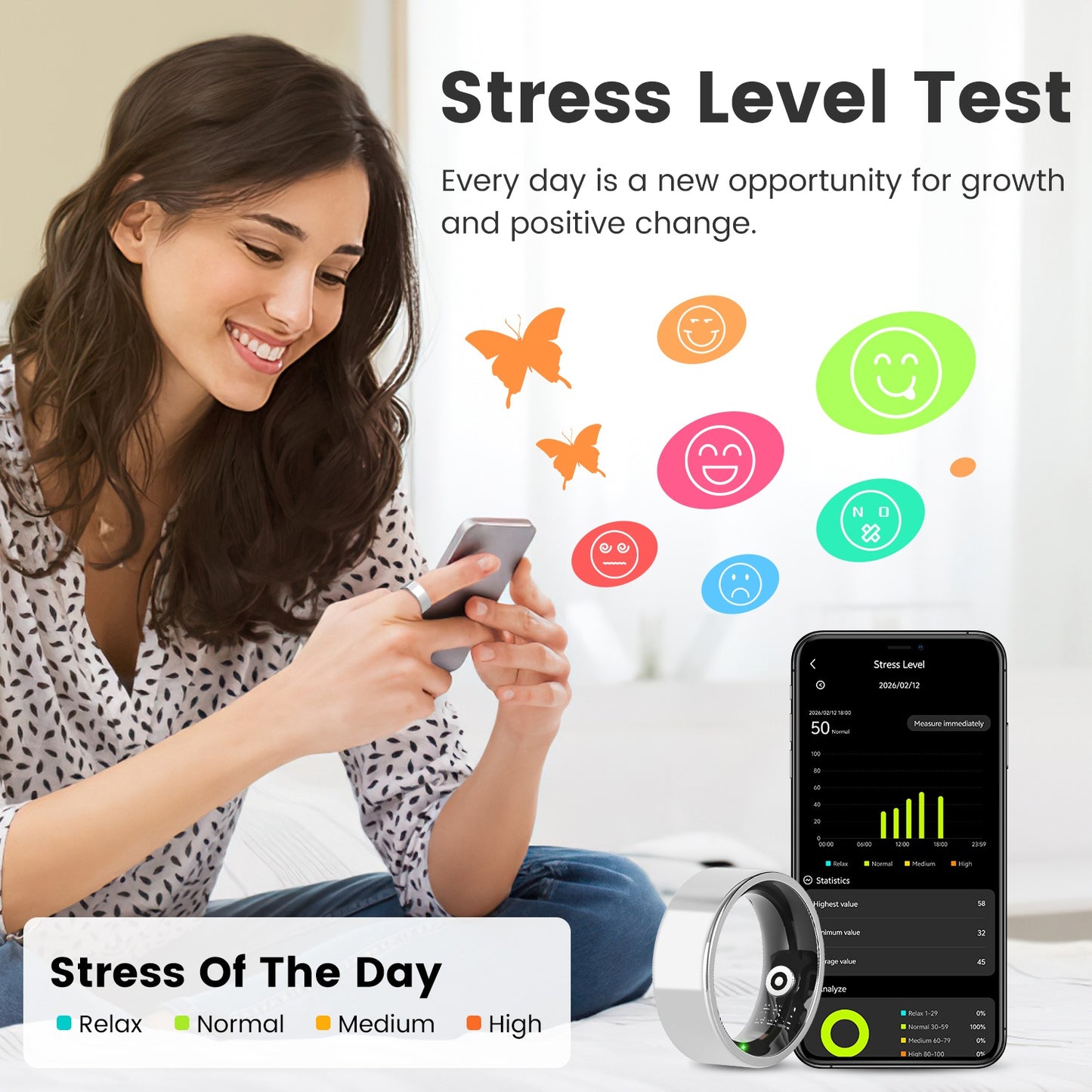 Health & Fitness Smart Ring Tracker