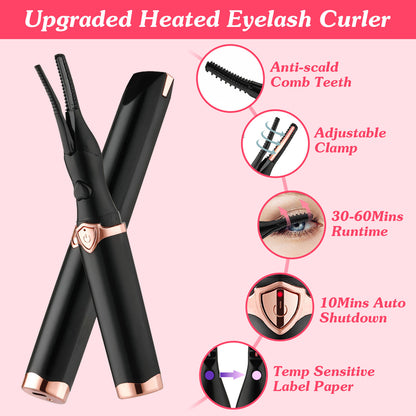 2 In 1 Clip Comb Heated Electric Mini Eyelash Curler