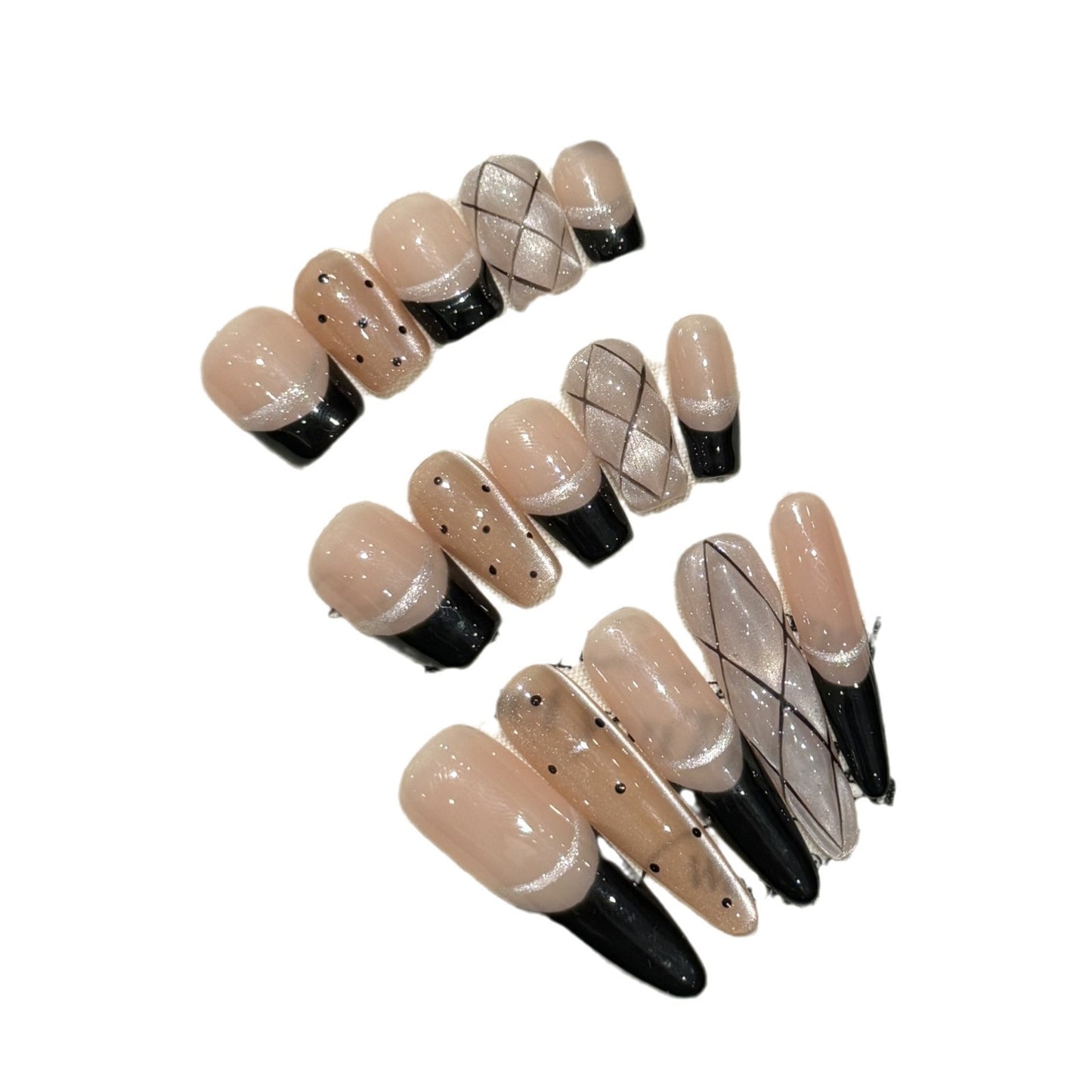 French Black Edge Classic Style Press-On Nails