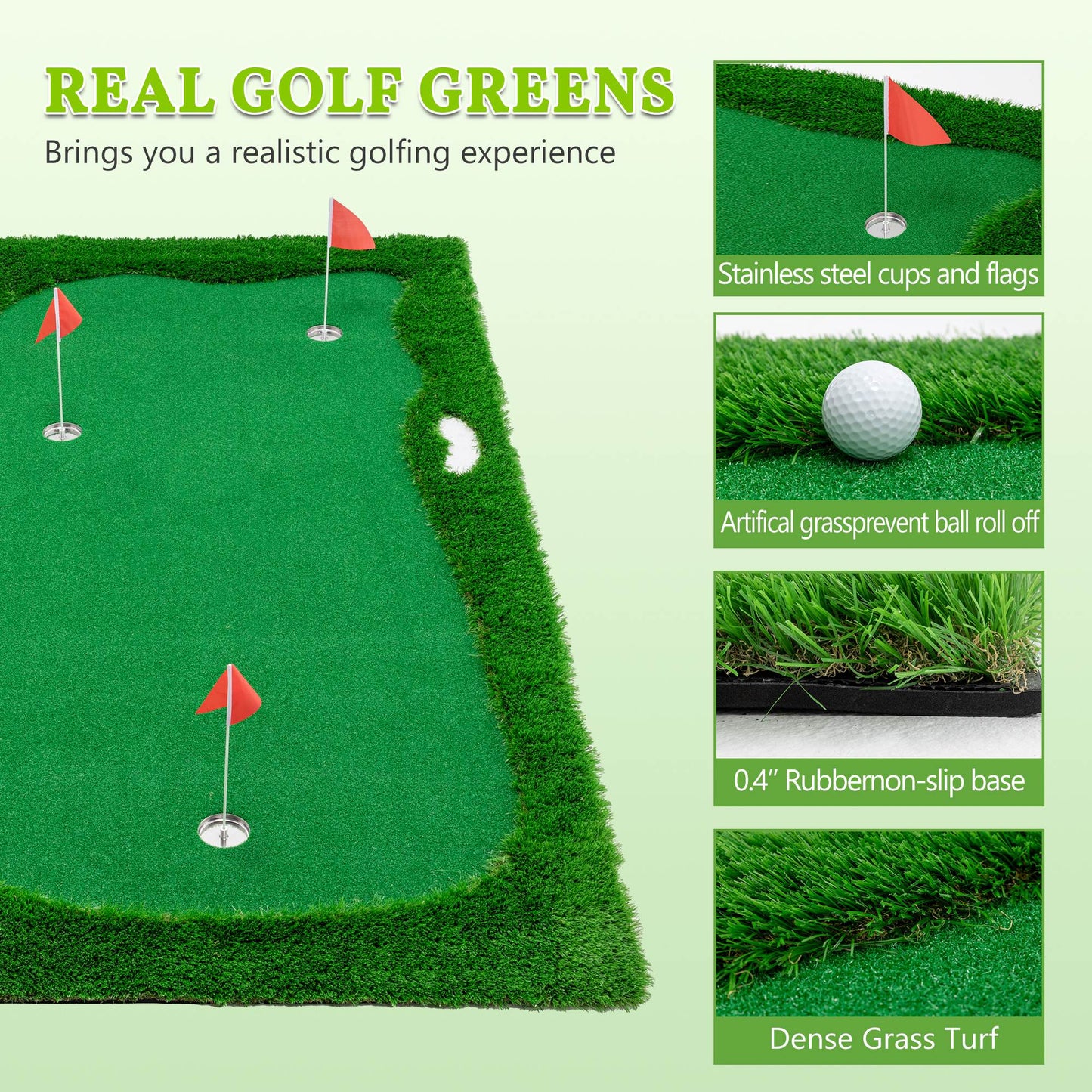 10x5 FT Golf Putting Green Golf Training Mat
