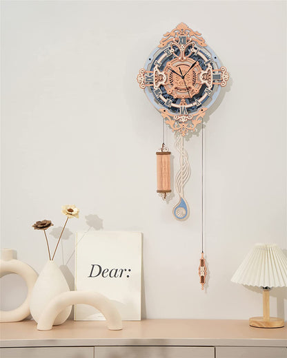3D Wooden Puzzle DIY Kits -  Romantic Note Pendulum Wall Clock