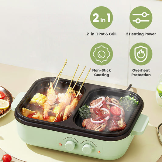 Life Skills - Food Prep: 2-in-1 Electric Hot Pot & Grill Combo
