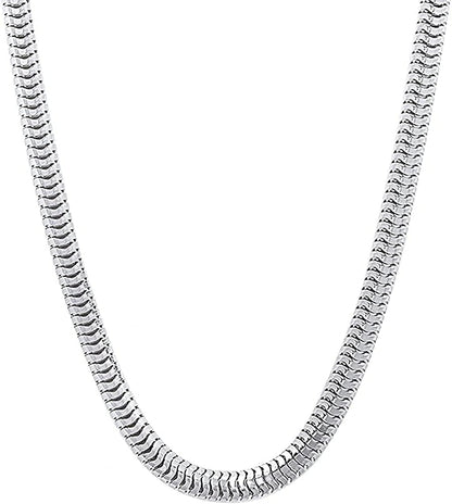 925 Sterling Silver 4Mm Solid Italian round Diamond Cut Flexible Snake Chain Necklace with Gift Box for Men & Women - Made in Italy