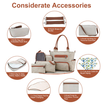 Parent Life Luxe Diaper Bag 8pc Set