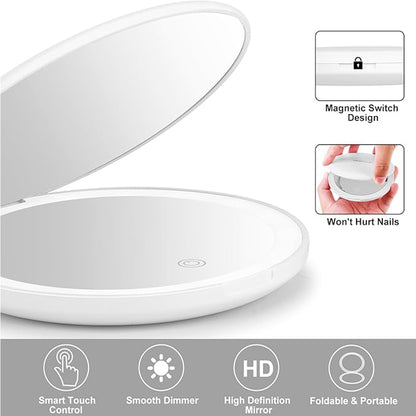 Travel Makeup Mirror w/LED Light