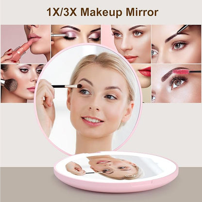 Travel Makeup Mirror w/LED Light