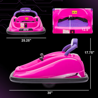 12V Bumper Car w/Remote Control - Pink