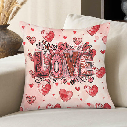Hearts & Love Valentine Pillow Cover