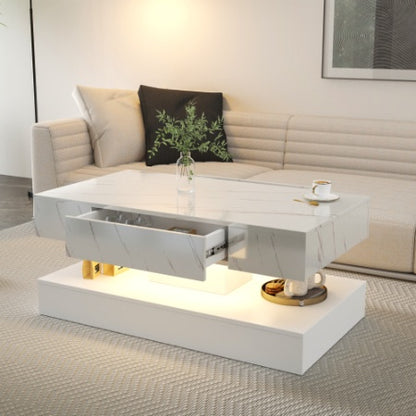 Sleek Coffee Table w/LED Lights