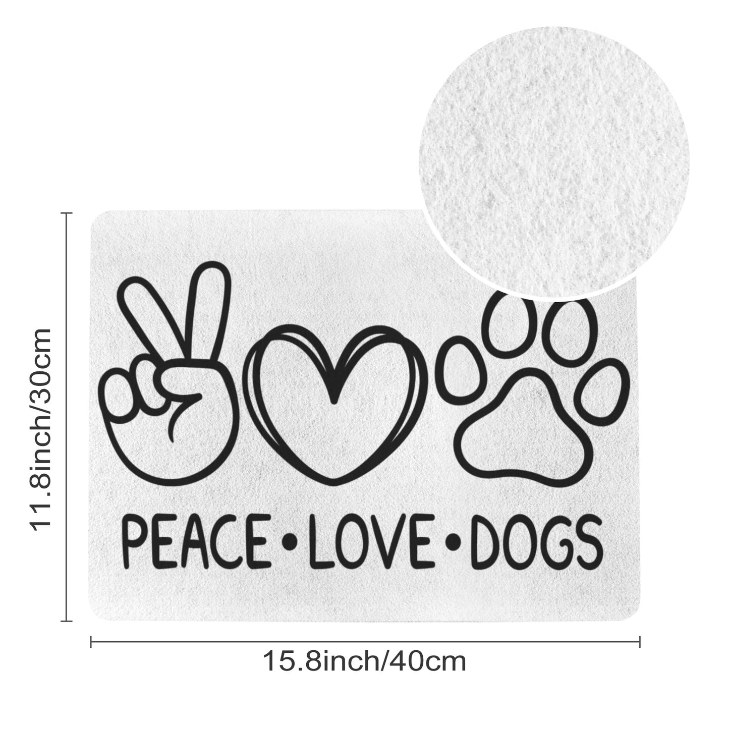 Peace, Love, Dog Food Mat