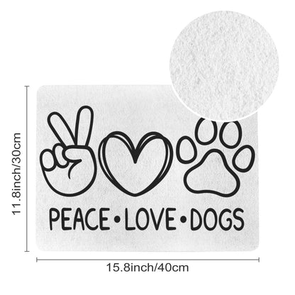 Peace, Love, Dog Food Mat
